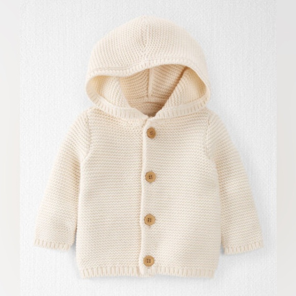 Little Planet by Carter’s Organic Cotton Signature Stitch Cardigan, Size 18m